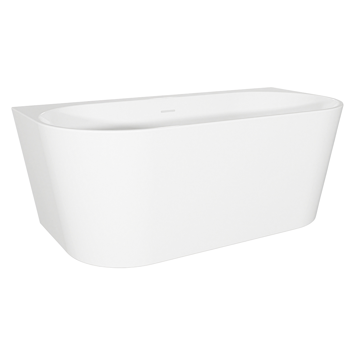 Baridi DH422 Back-to-Wall Slim Rim Bath with Overflow System 170cm - Gloss White