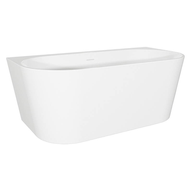 Baridi DH422 Back-to-Wall Slim Rim Bath with Overflow System 170cm - Gloss White