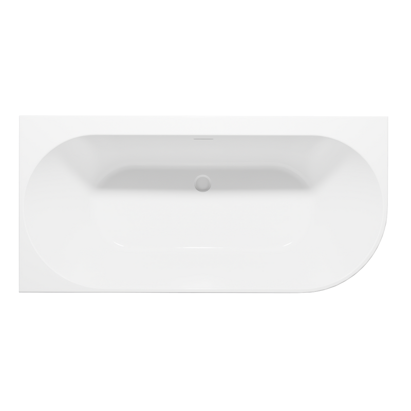 Baridi DH423 Left-Hand Corner Slim Rim Bath with Overflow System 150cm - Gloss White - additional view 6