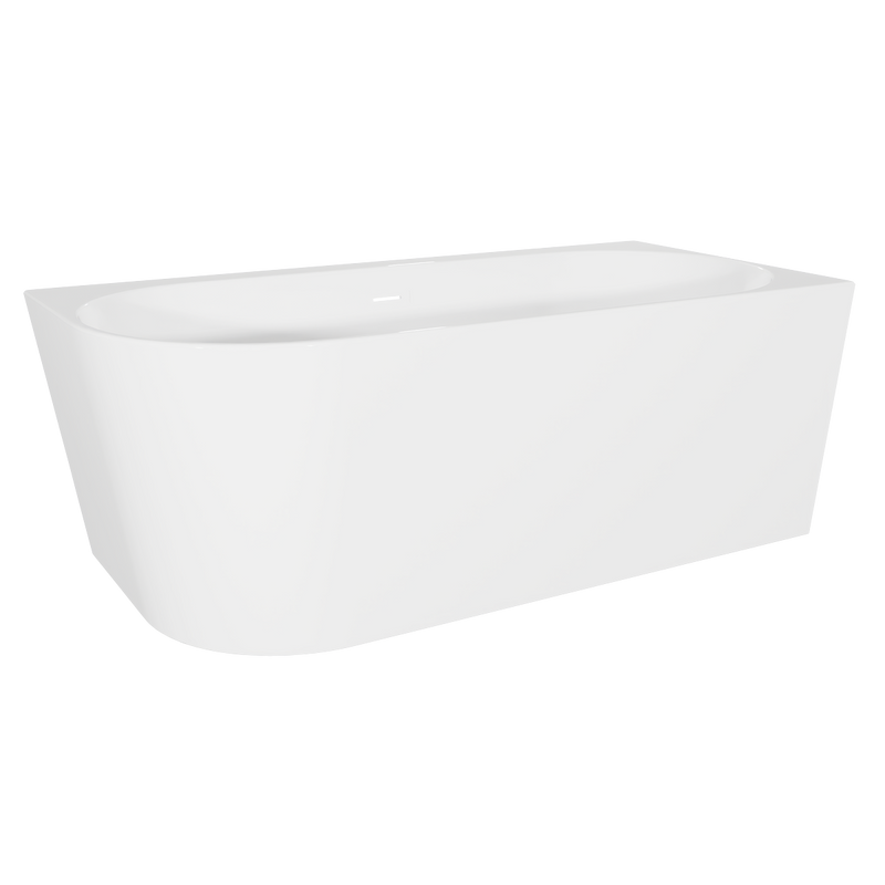Baridi DH426 Right-Hand Corner Slim Rim Bath with Overflow System 150cm - Gloss White