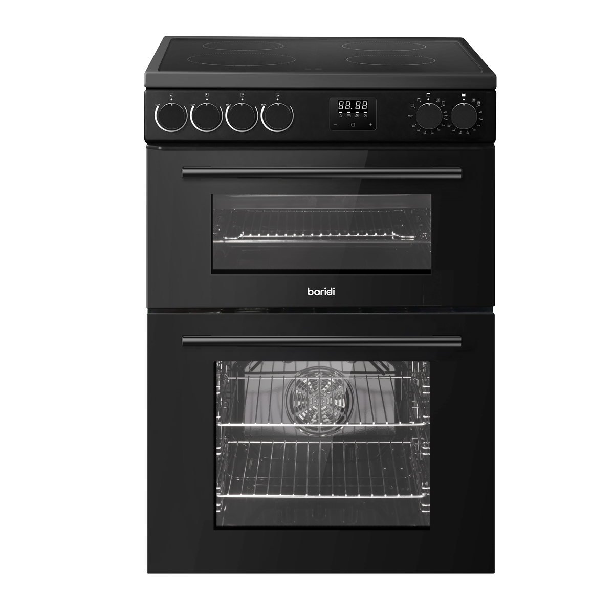 Baridi DH429 60cm Freestanding Cooker with 99L Double Cavity & Ceramic Hob - Black - additional view 4