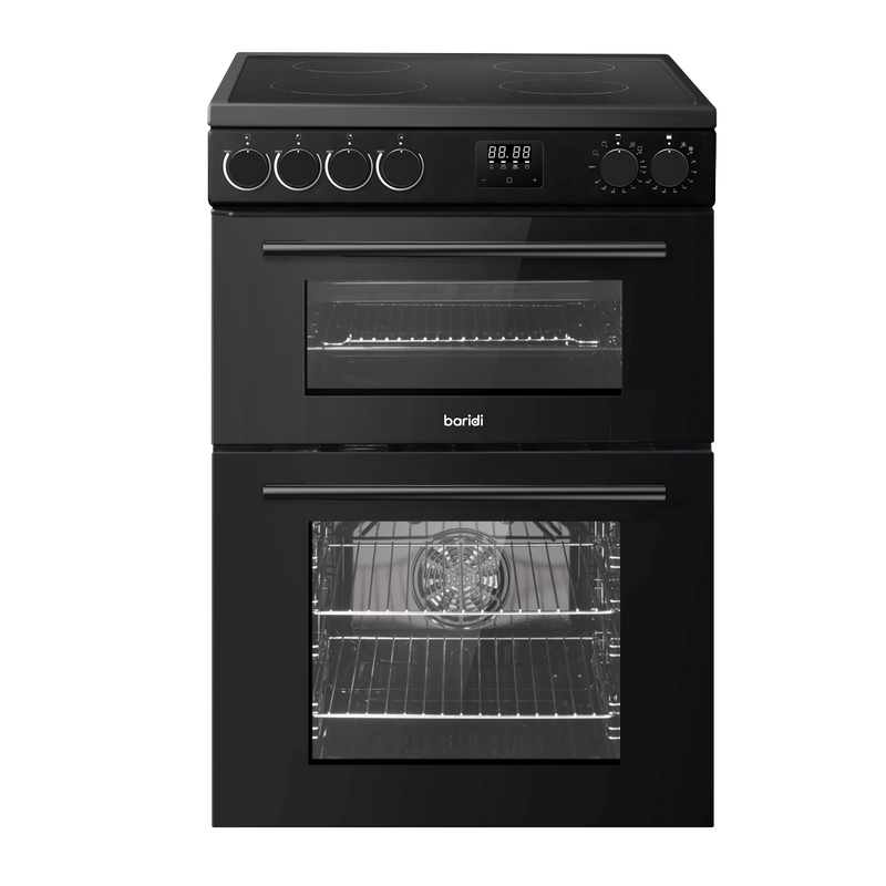 Baridi DH429 60cm Freestanding Cooker with 99L Double Cavity & Ceramic Hob - Black - additional view 4