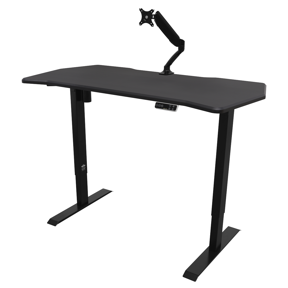 Dellonda DH43 Carbon Fibre Effect Electric Height Adjustable Standing Desk with Memory, Quiet, 1400 x - additional view 5