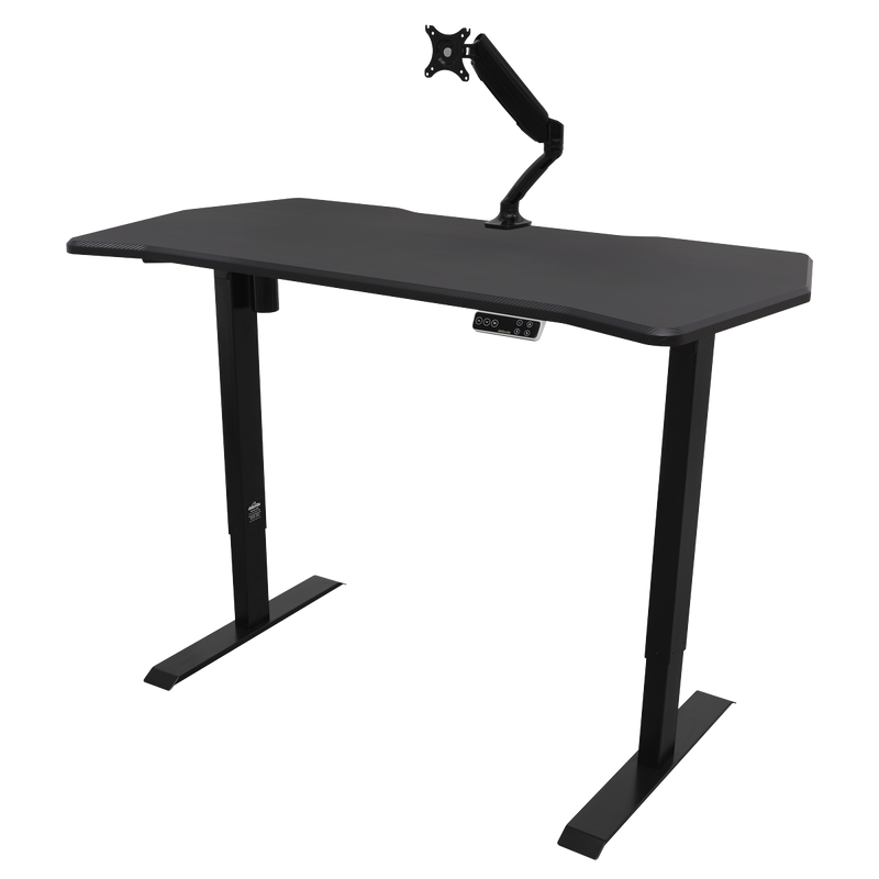 Dellonda DH43 Carbon Fibre Effect Electric Height Adjustable Standing Desk with Memory, Quiet, 1400 x - additional view 5