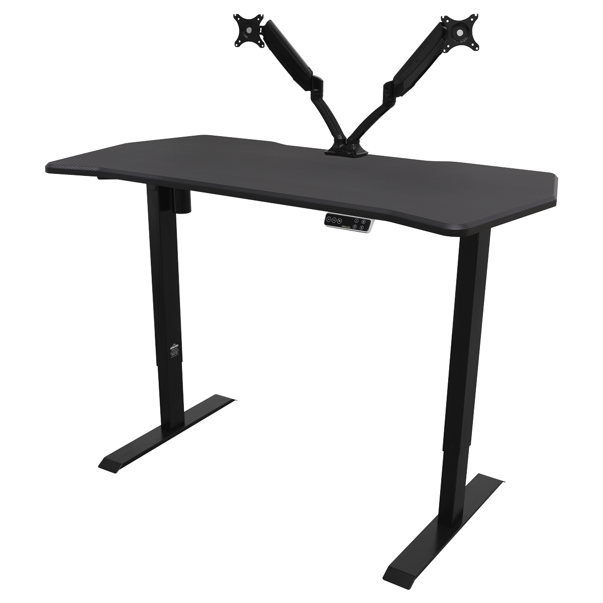 Dellonda DH43 Carbon Fibre Effect Electric Height Adjustable Standing Desk with Memory, Quiet, 1400 x - additional view 6