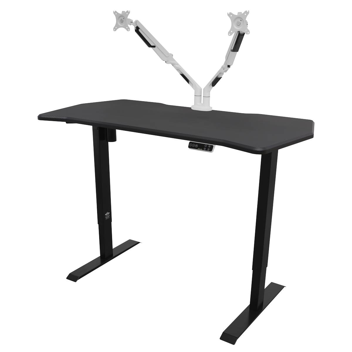 Dellonda DH43 Carbon Fibre Effect Electric Height Adjustable Standing Desk with Memory, Quiet, 1400 x - additional view 8