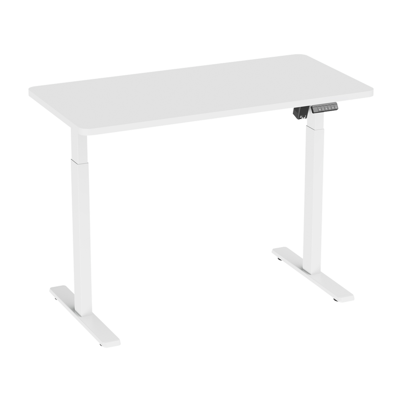 Dellonda DH56 Single Motor Ultra-Quiet Adjustable-Height Electric Sit/Stand Desk - White Desktop