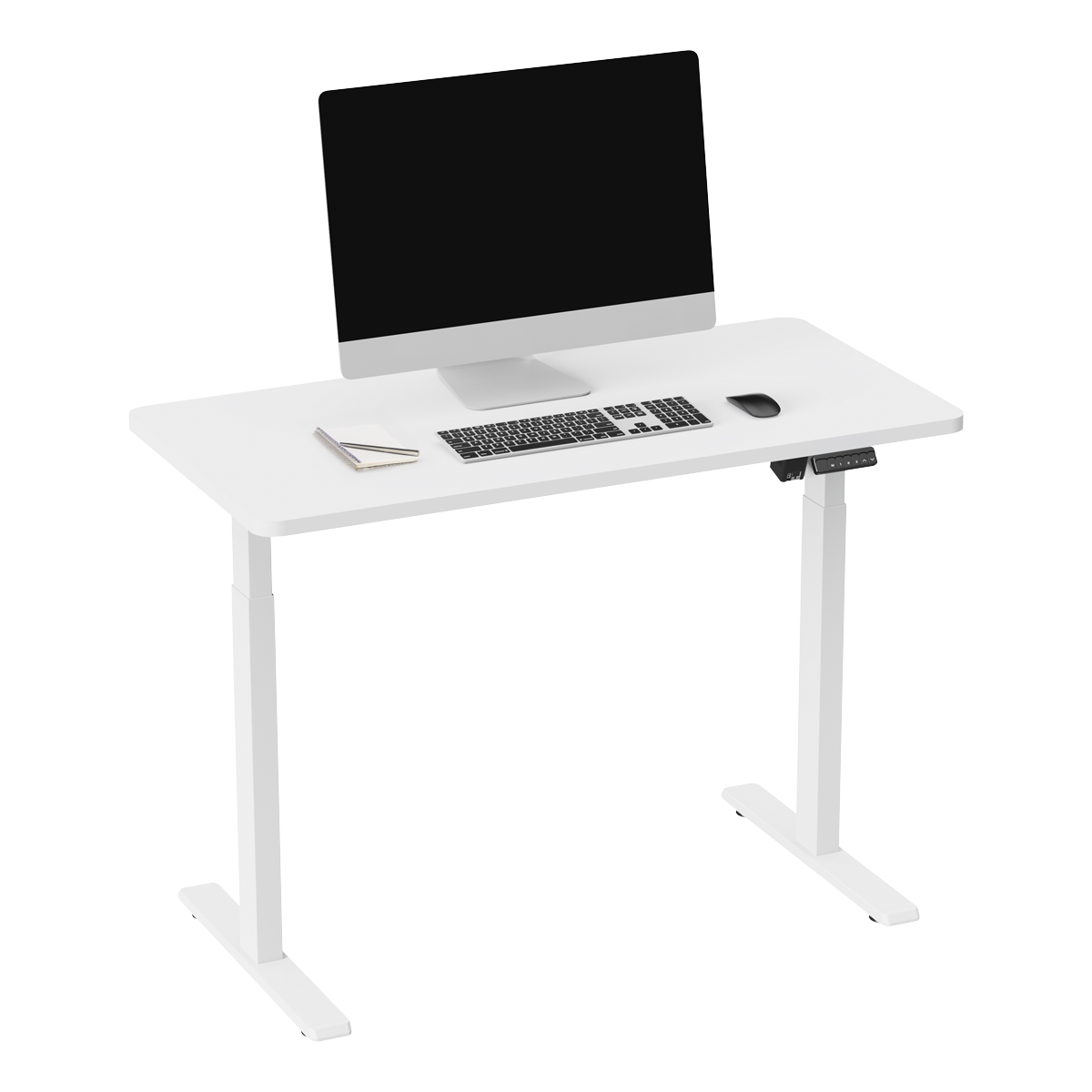 Dellonda DH56 Single Motor Ultra-Quiet Adjustable-Height Electric Sit/Stand Desk - White Desktop - additional view 7