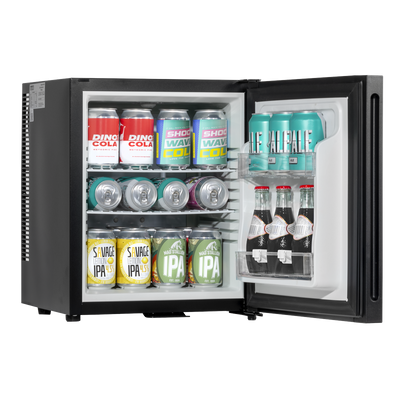 Baridi DH57 Mini Drinks & Wine Fridge with Wire Shelves, LED Light & Security Lock 25L - Black