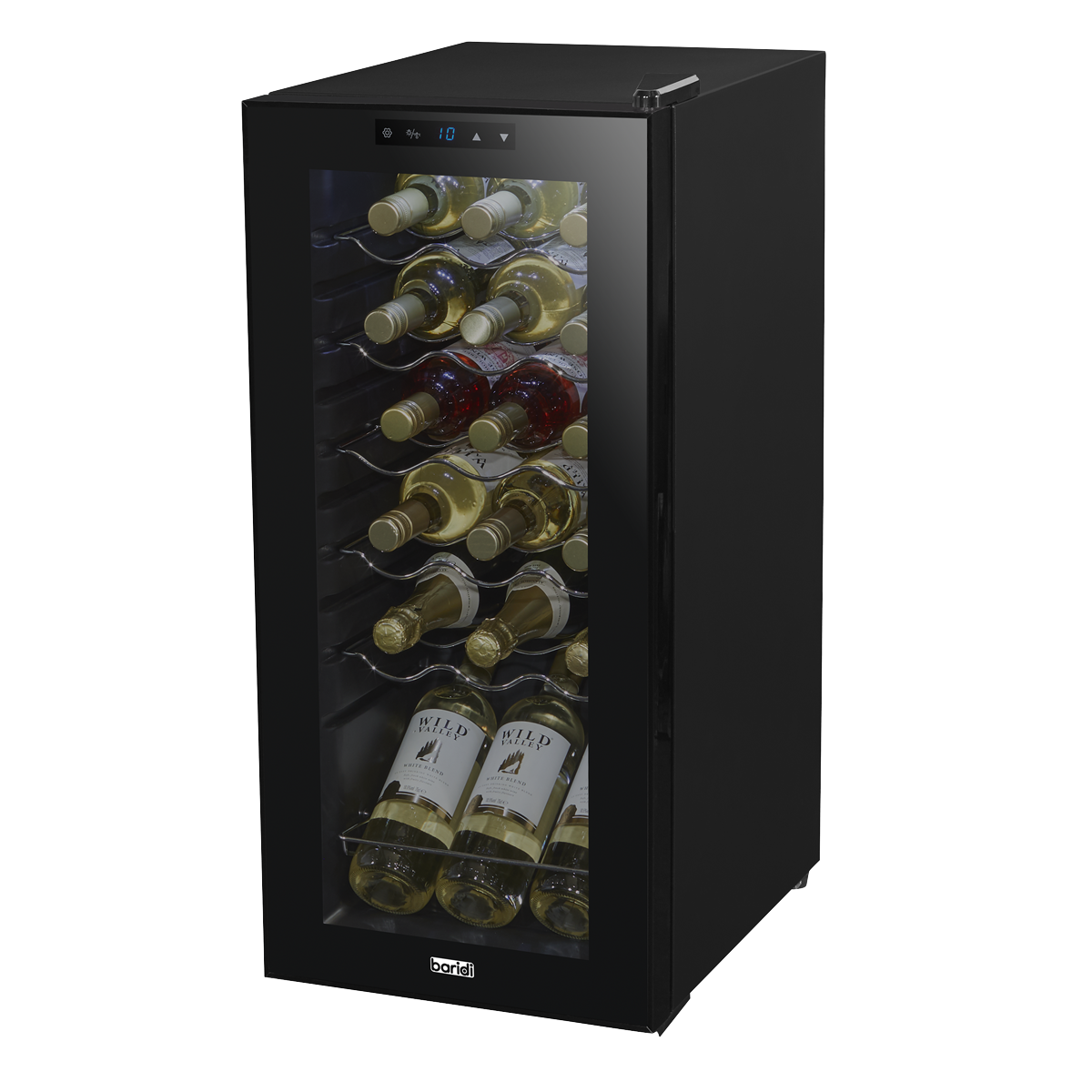 Baridi DH6 18 Bottle Wine Fridge with Digital Touch Screen Controls & LED Light - Black - additional view 11