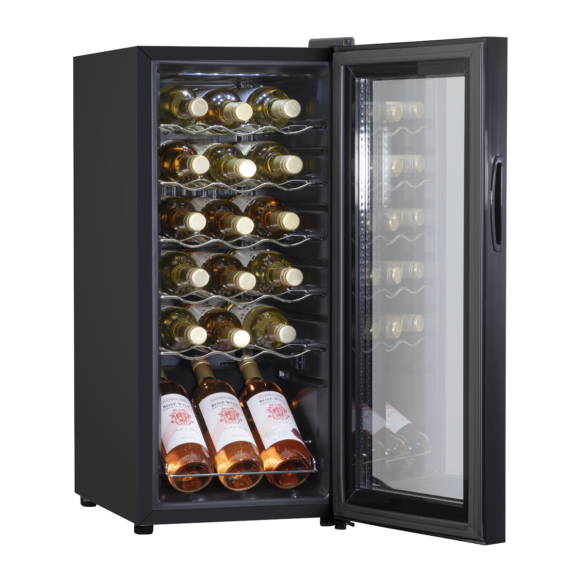 Baridi DH6 18 Bottle Wine Fridge with Digital Touch Screen Controls & LED Light - Black - additional view 3
