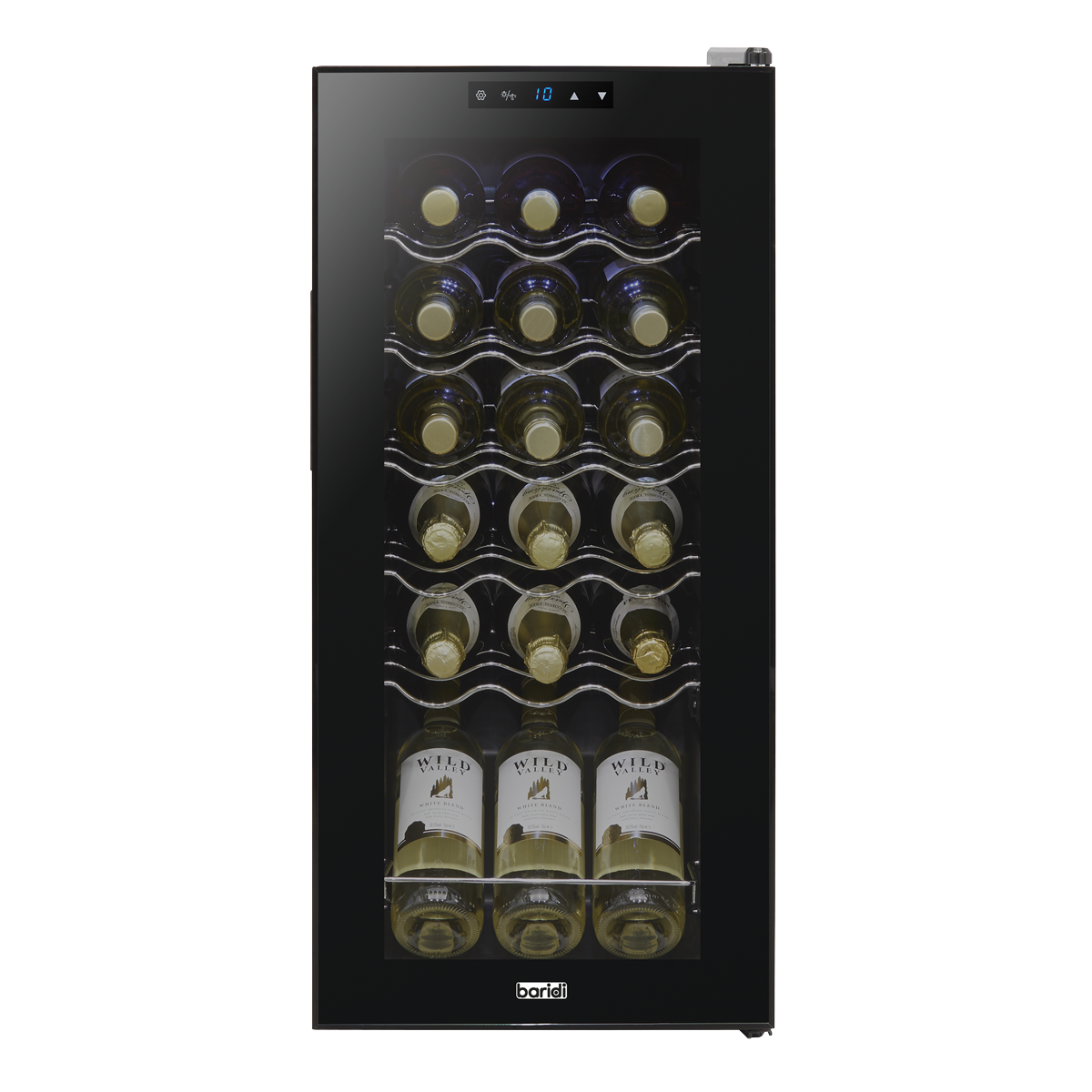 Baridi DH6 18 Bottle Wine Fridge with Digital Touch Screen Controls & LED Light - Black - additional view 14