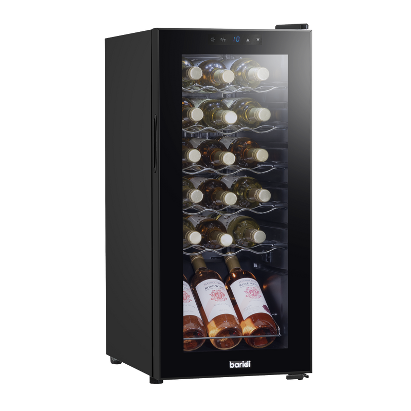 Baridi DH6 18 Bottle Wine Fridge with Digital Touch Screen Controls & LED Light - Black