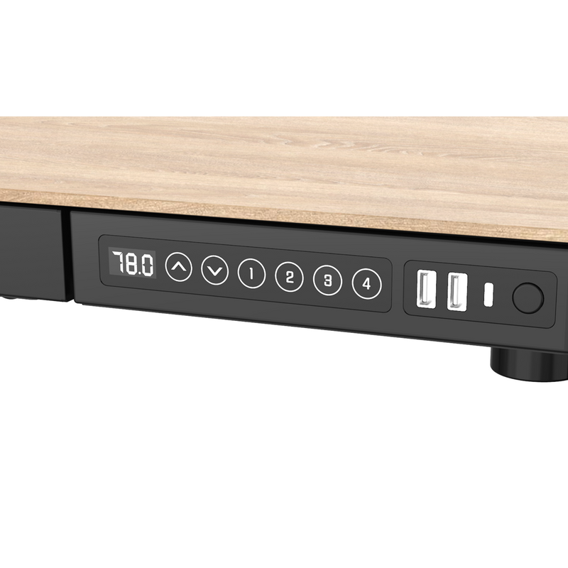 Dellonda DH65 Single Motor Ultra-Quiet Electric Desk with Control Panel, USB Port & Drawer - Oak Desktop - additional view 5