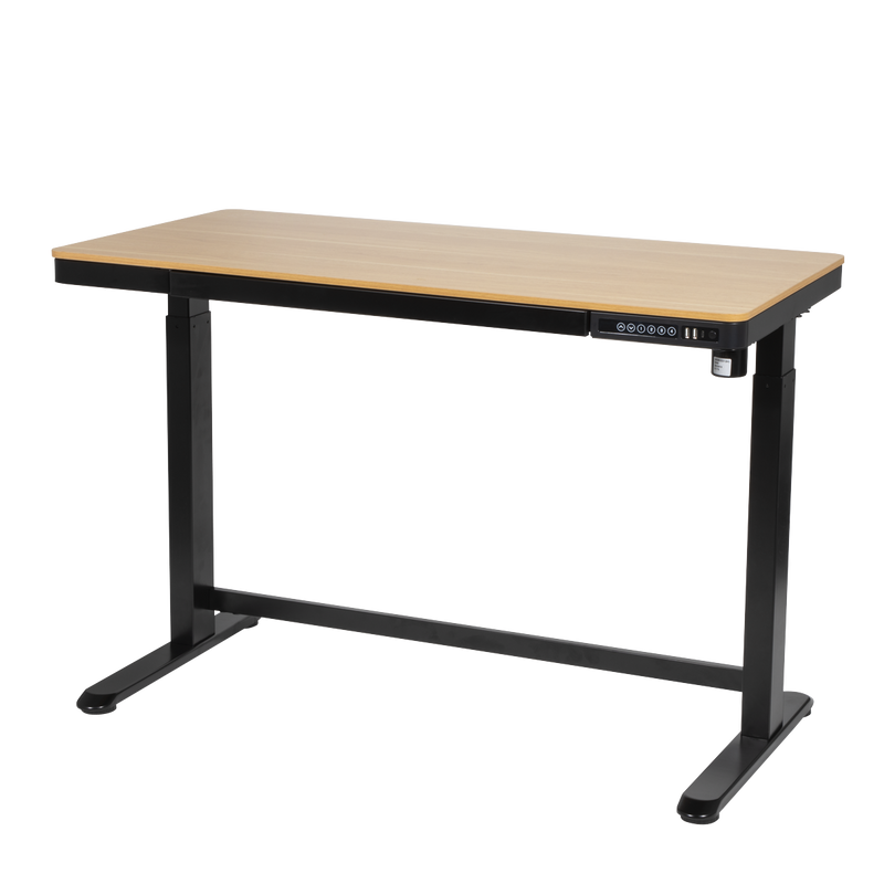 Dellonda DH65 Single Motor Ultra-Quiet Electric Desk with Control Panel, USB Port & Drawer - Oak Desktop - additional view 9