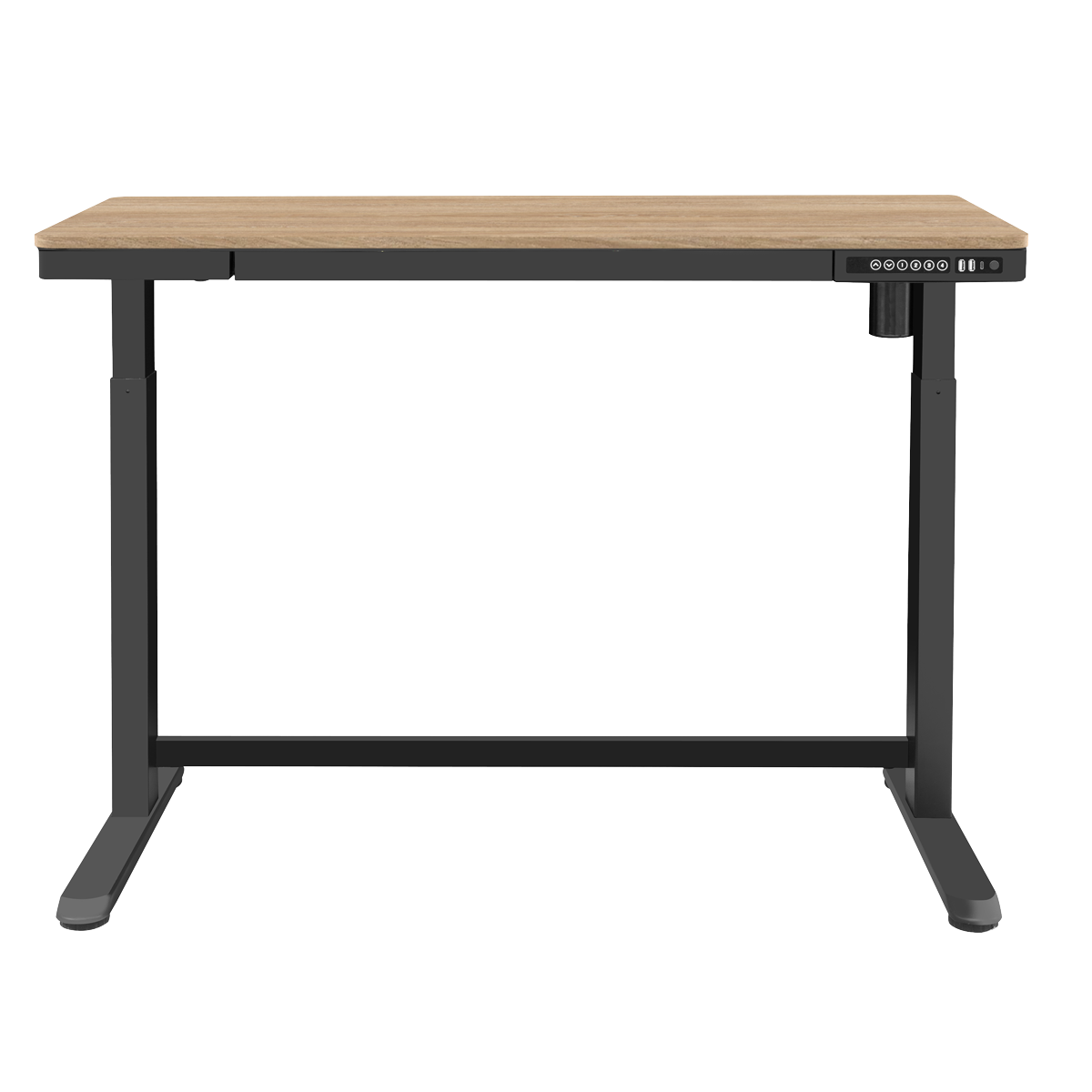 Dellonda DH65 Single Motor Ultra-Quiet Electric Desk with Control Panel, USB Port & Drawer - Oak Desktop - additional view 2