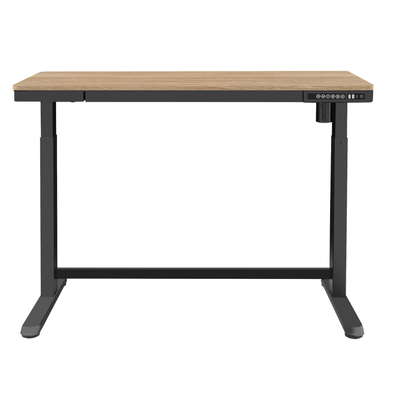 Dellonda DH65 Single Motor Ultra-Quiet Electric Desk with Control Panel, USB Port & Drawer - Oak Desktop - additional view 2