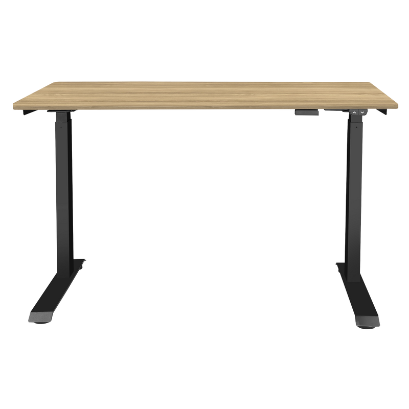 Dellonda DH66 Single Motor Ultra-Quiet Adjustable-Height Electric Sit/Stand Desk - Oak Desktop - additional view 2