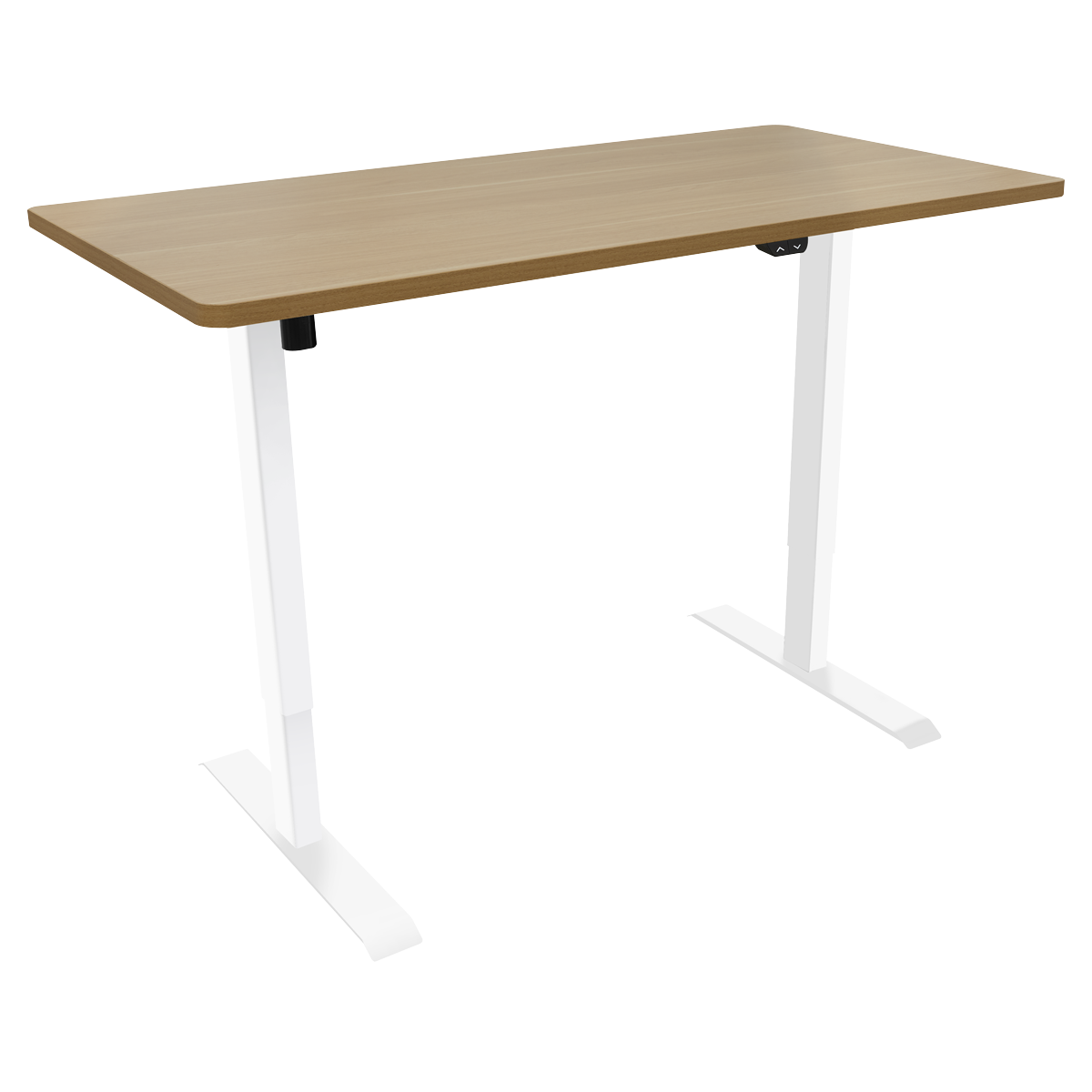 Dellonda DH68 Single Motor Ultra-Quiet Adjustable-Height Electric Sit/Stand Desk - Oak Desktop - additional view 2