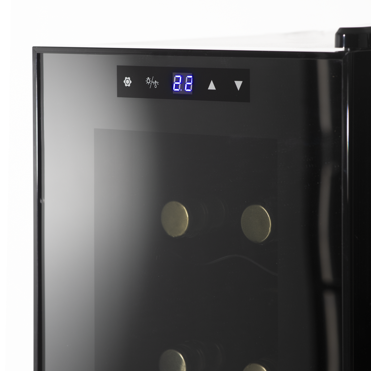 Baridi DH73 12 Bottle Wine Fridge with Digital Touch Screen Controls, Metal Shelves & LED Light - Black - additional view 4