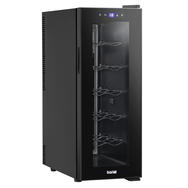 Baridi DH73 12 Bottle Wine Fridge with Digital Touch Screen Controls, Metal Shelves & LED Light - Black - additional view 10