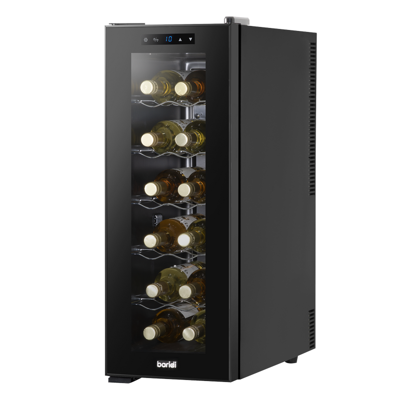 Baridi DH73 12 Bottle Wine Fridge with Digital Touch Screen Controls, Metal Shelves & LED Light - Black - additional view 8