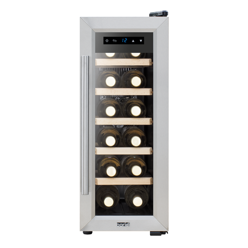 Baridi DH74 12 Bottle Wine Fridge with Digital Touch Screen Controls, Metal Shelves & LED Light - additional view 4