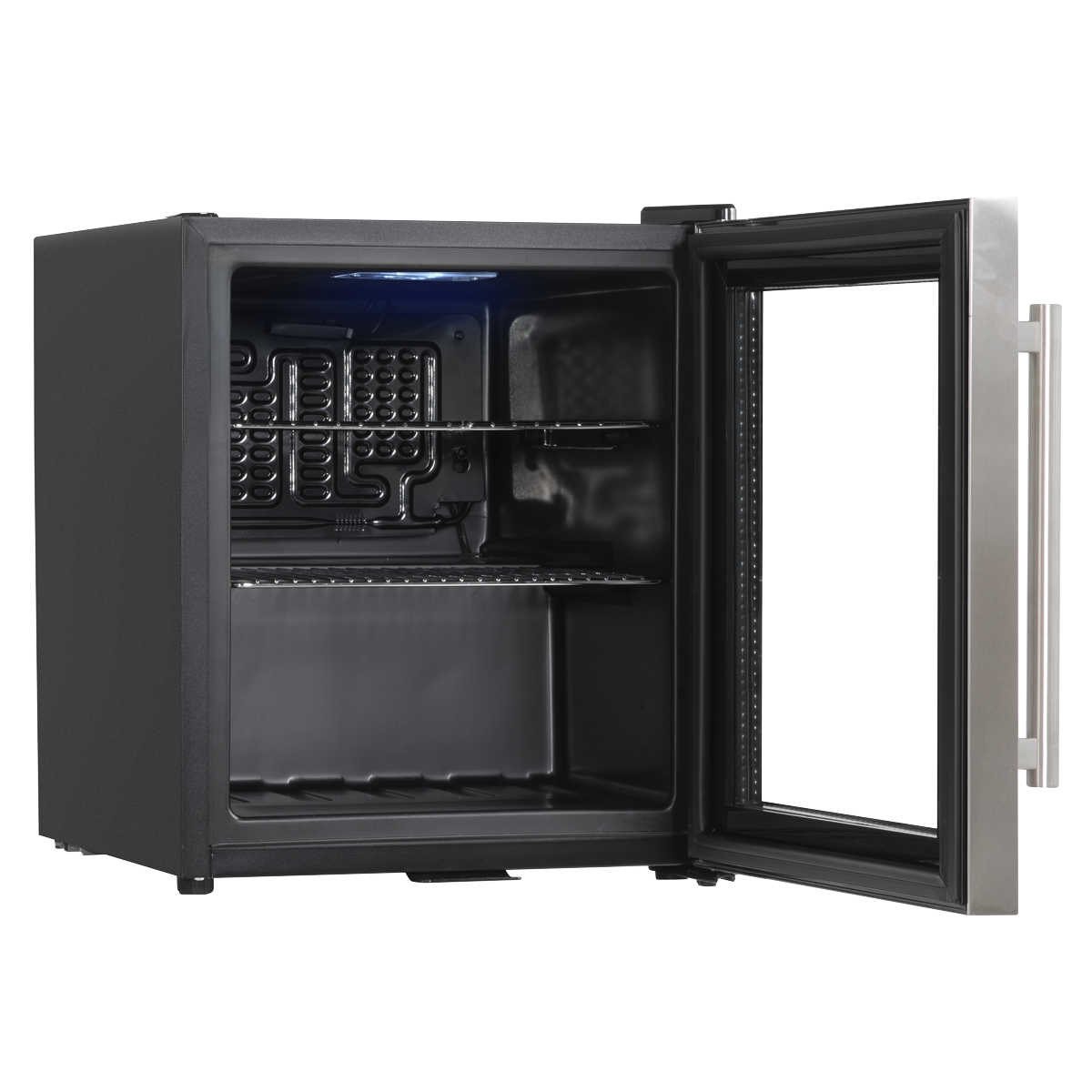 Baridi DH75 Mini Tabletop Beer & Drinks Fridge with Lock & Key, Metal Shelves & LED Light 50L - Stainless - additional view 5