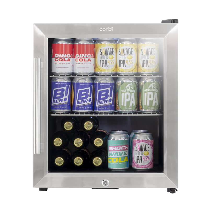 Baridi DH75 Mini Tabletop Beer & Drinks Fridge with Lock & Key, Metal Shelves & LED Light 50L - additional view 10