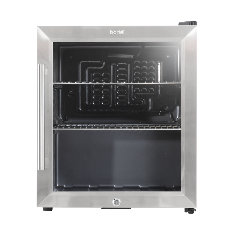 Baridi DH75 Mini Tabletop Beer & Drinks Fridge with Lock & Key, Metal Shelves & LED Light 50L - Stainless - additional view 2