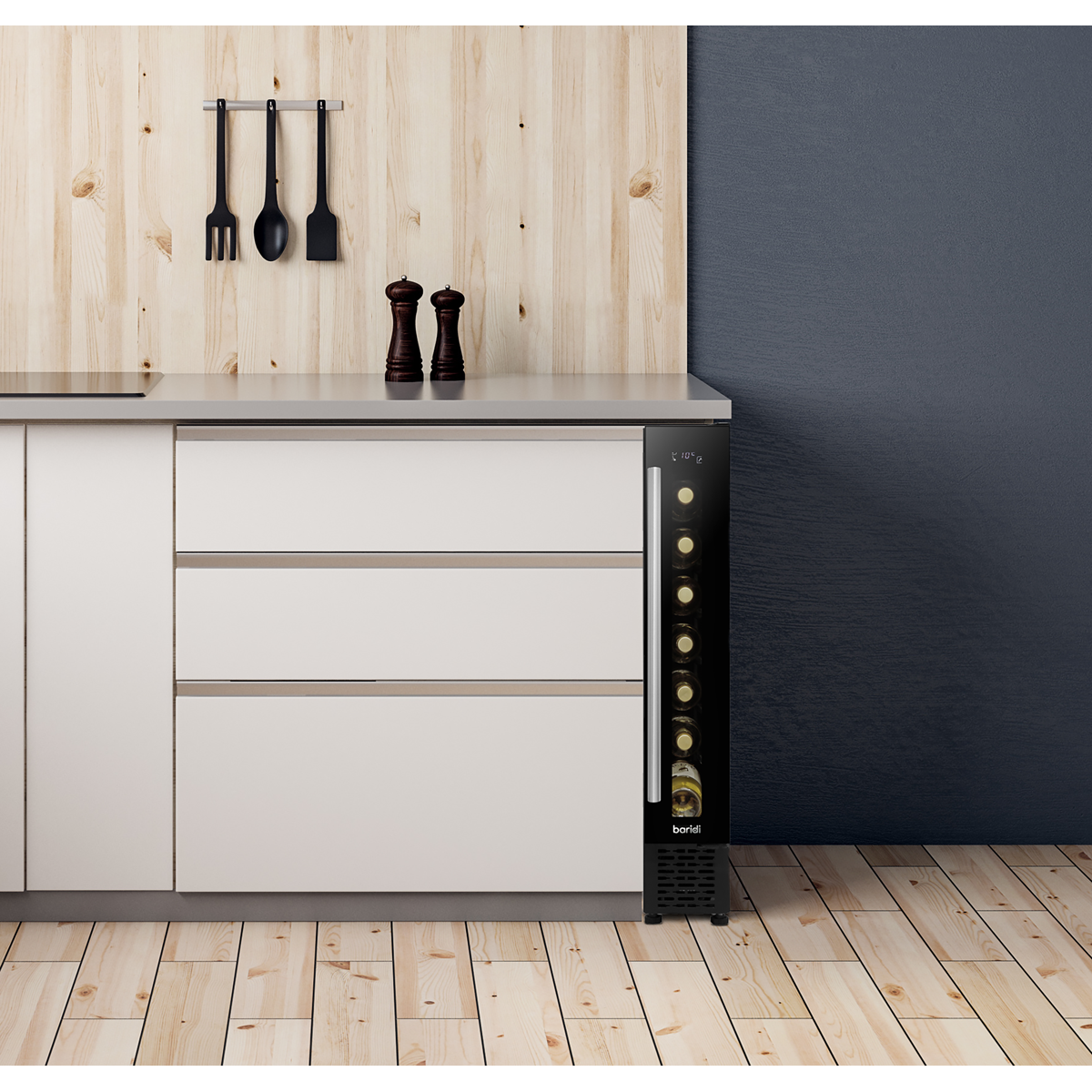 Baridi DH76 7 Bottle Extra-Slim Undercounter Wine Fridge with Digital Touch Screen Controls & LED Light - additional view 12