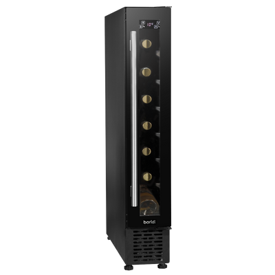 Baridi DH76 7 Bottle Extra-Slim Undercounter Wine Fridge with Digital Touch Screen Controls & LED Light - Black
