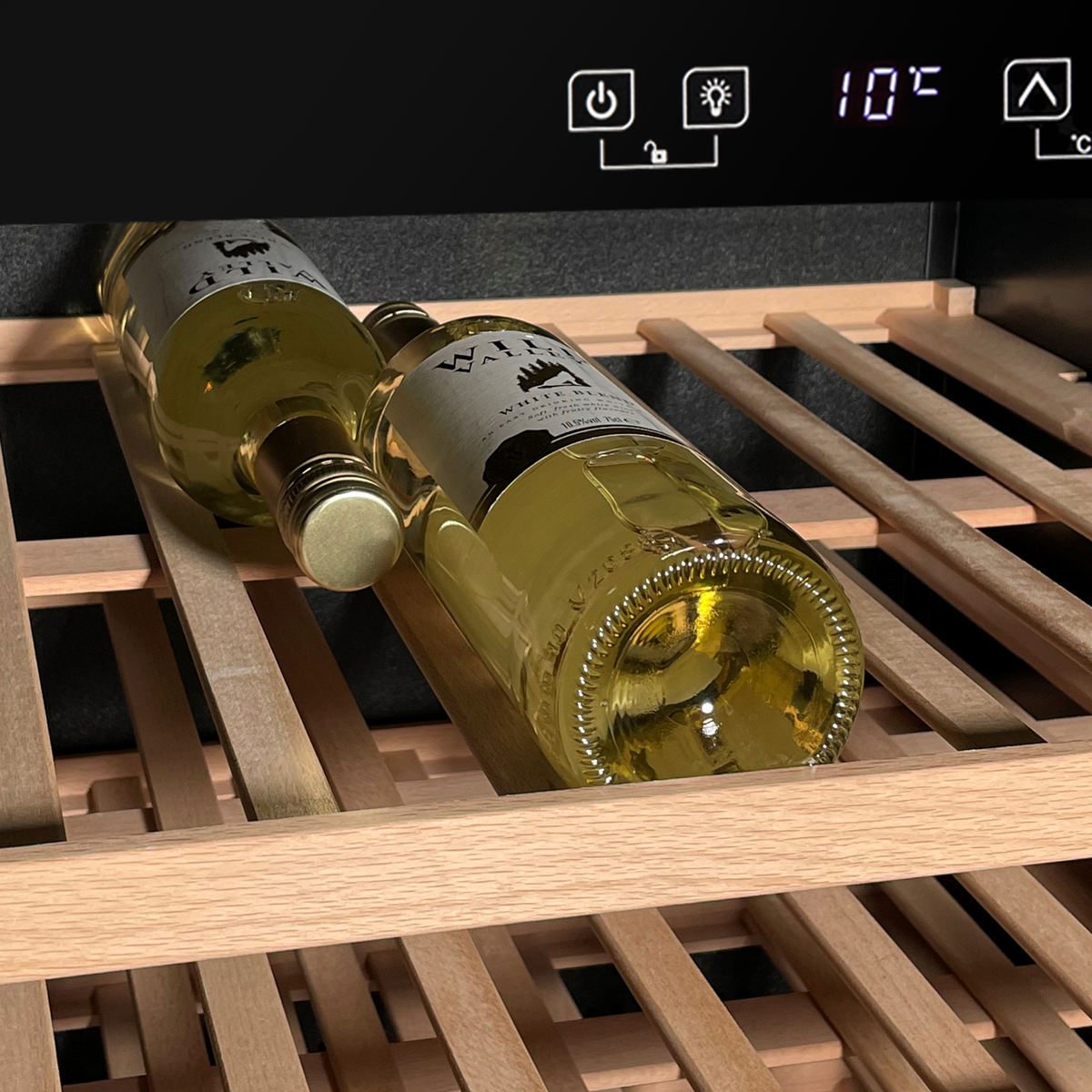 Baridi DH78 54 Bottle Undercounter/Freestanding Wine Fridge with Digital Touch Screen Controls, Wooden - additional view 7
