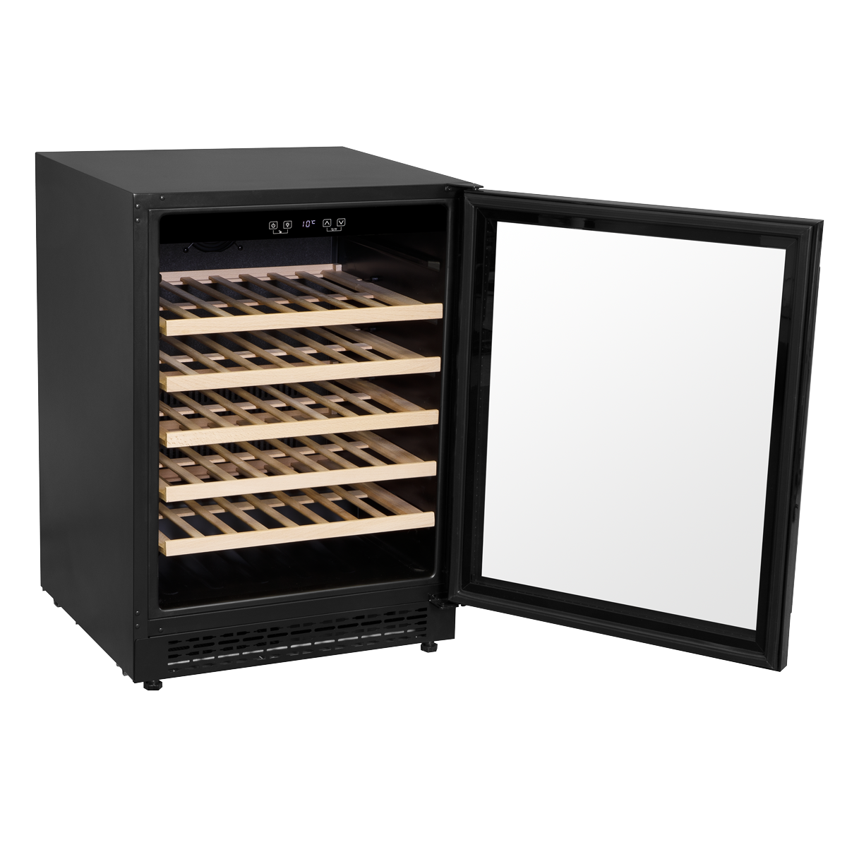 Baridi DH78 54 Bottle Undercounter/Freestanding Wine Fridge with Digital Touch Screen Controls, Wooden - additional view 15