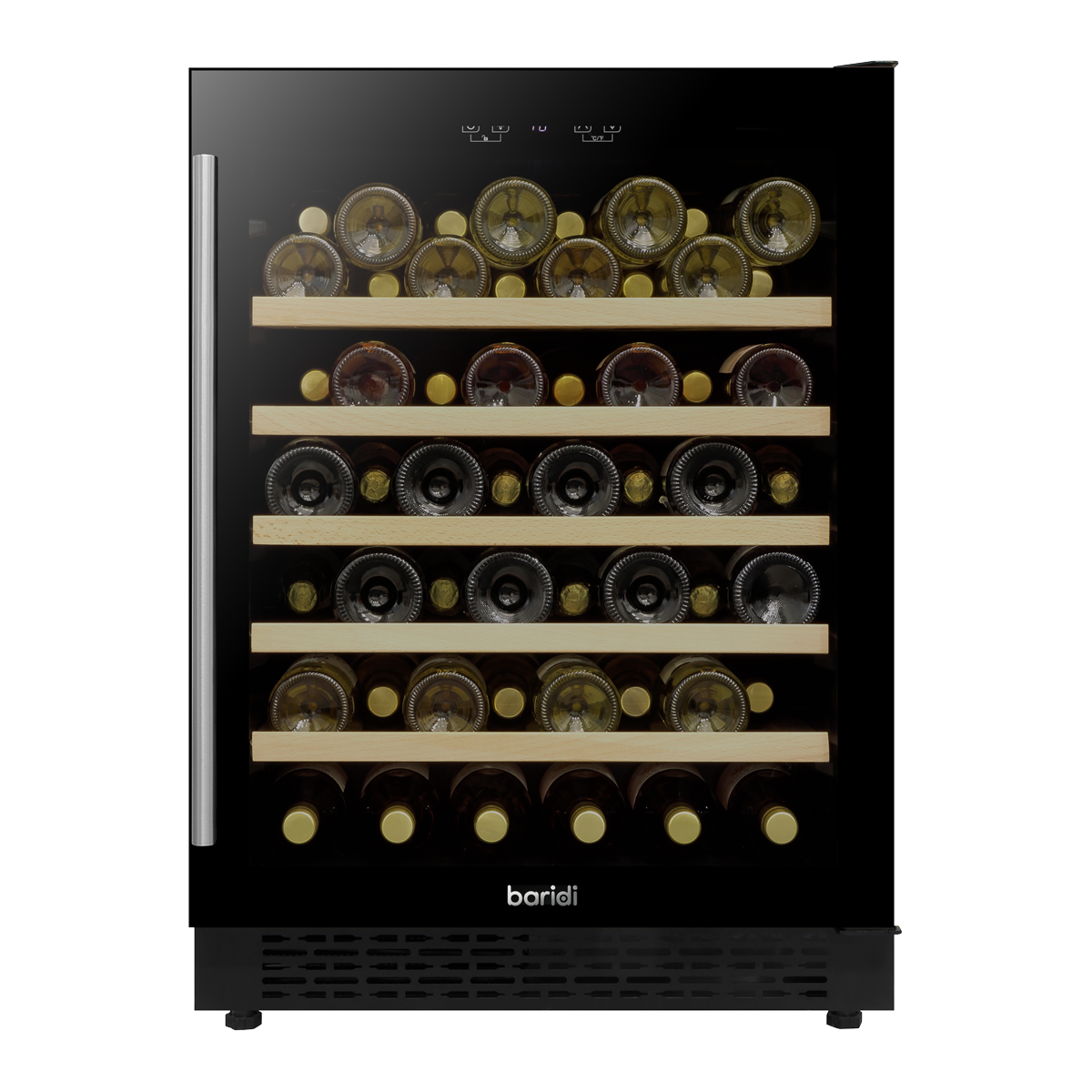 Baridi DH78 54 Bottle Undercounter/Freestanding Wine Fridge with Digital Touch Screen Controls, Wooden - additional view 3