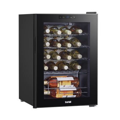 Baridi DH8 20 Bottle Wine Fridge with Digital Touch Screen Controls, Metal Shelves & LED Light - Black