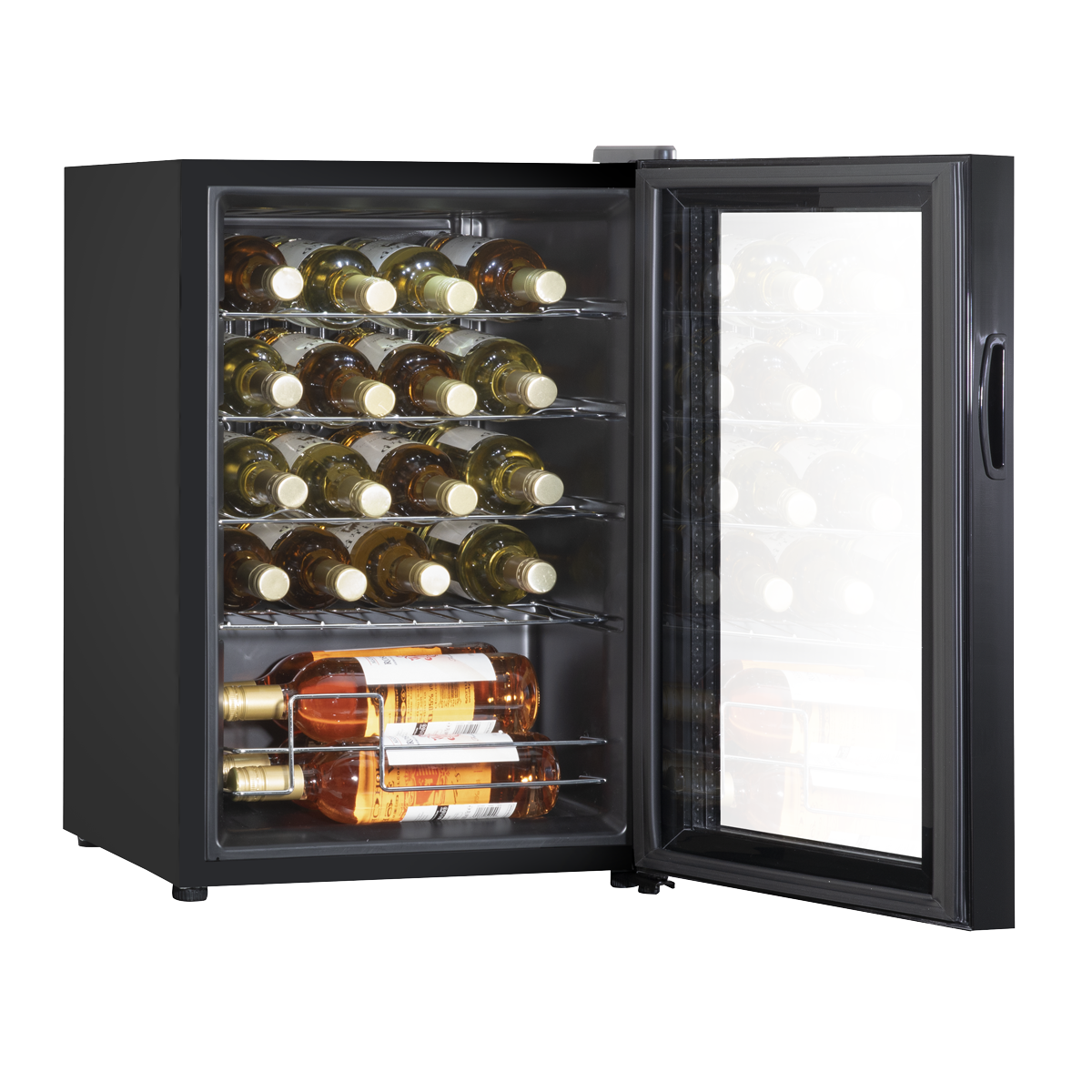 Baridi DH8 20 Bottle Wine Fridge with Digital Touch Screen Controls, Metal Shelves & LED Light - Black - additional view 7