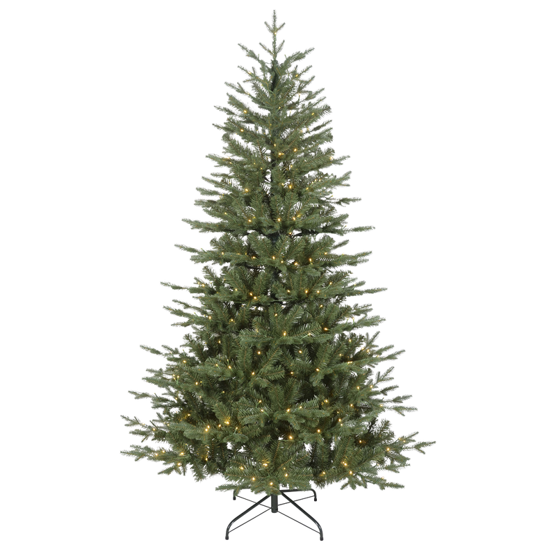 Dellonda DH81 Pre-Lit Hinged Christmas Tree with 270 Warm White LED Lights 6ft(180cm)