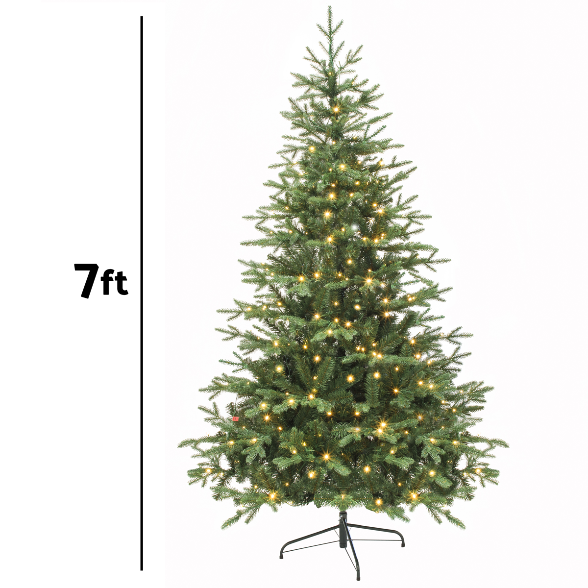 Dellonda DH82 Pre-Lit Hinged Christmas Tree with 350 Warm White LED Lights 7ft(210cm) - additional view 10