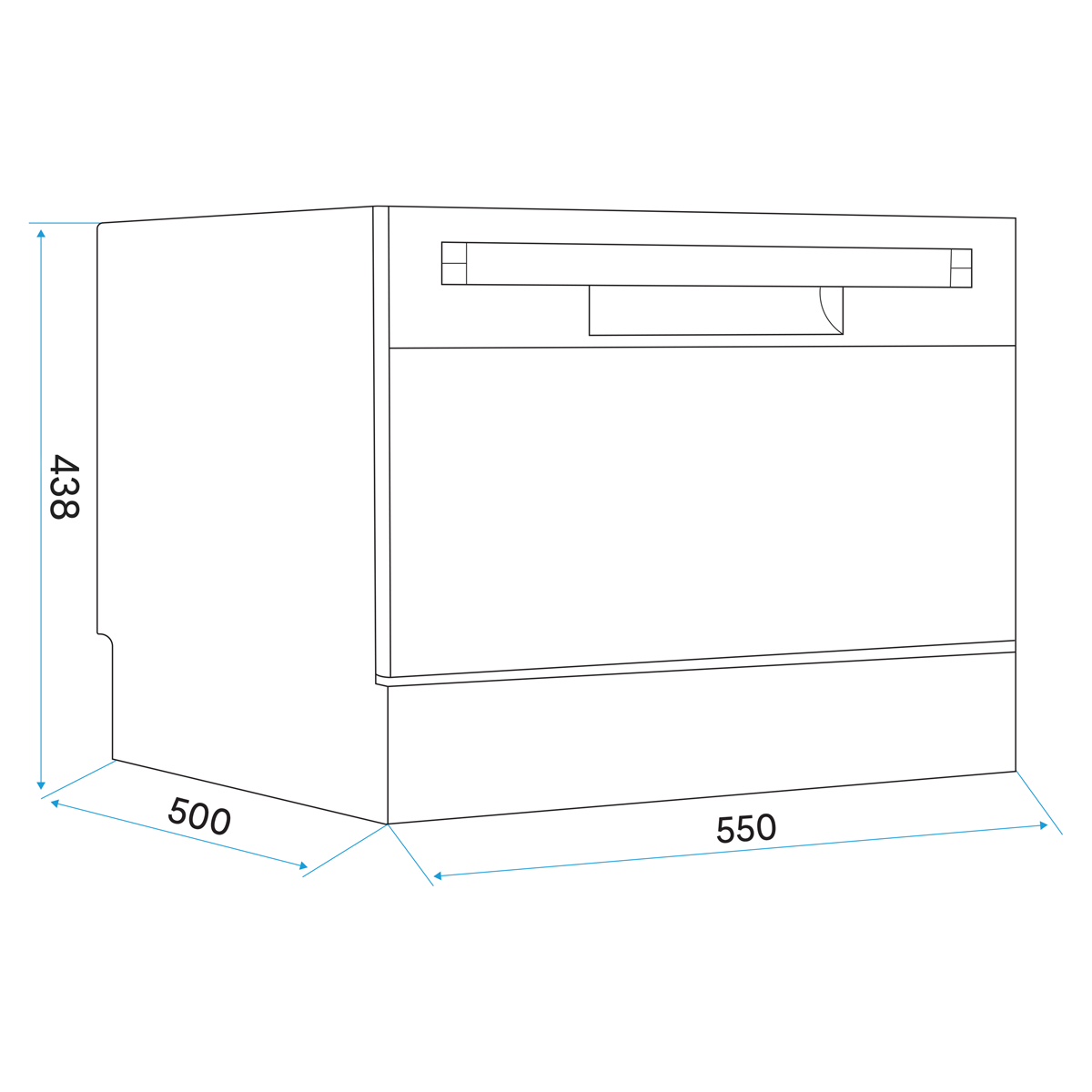 Baridi DH83 Tabletop Dishwasher 6 Place Settings 6.5L Capacity - White - additional view 16