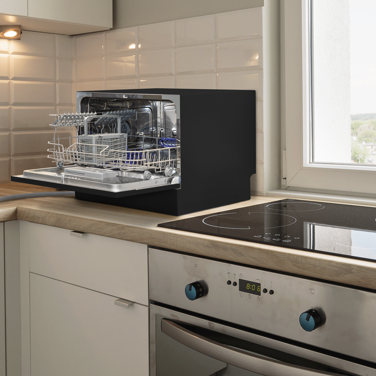 Baridi DH85 Tabletop Dishwasher 6 Place Settings 6.5L Capacity - Black - additional view 12