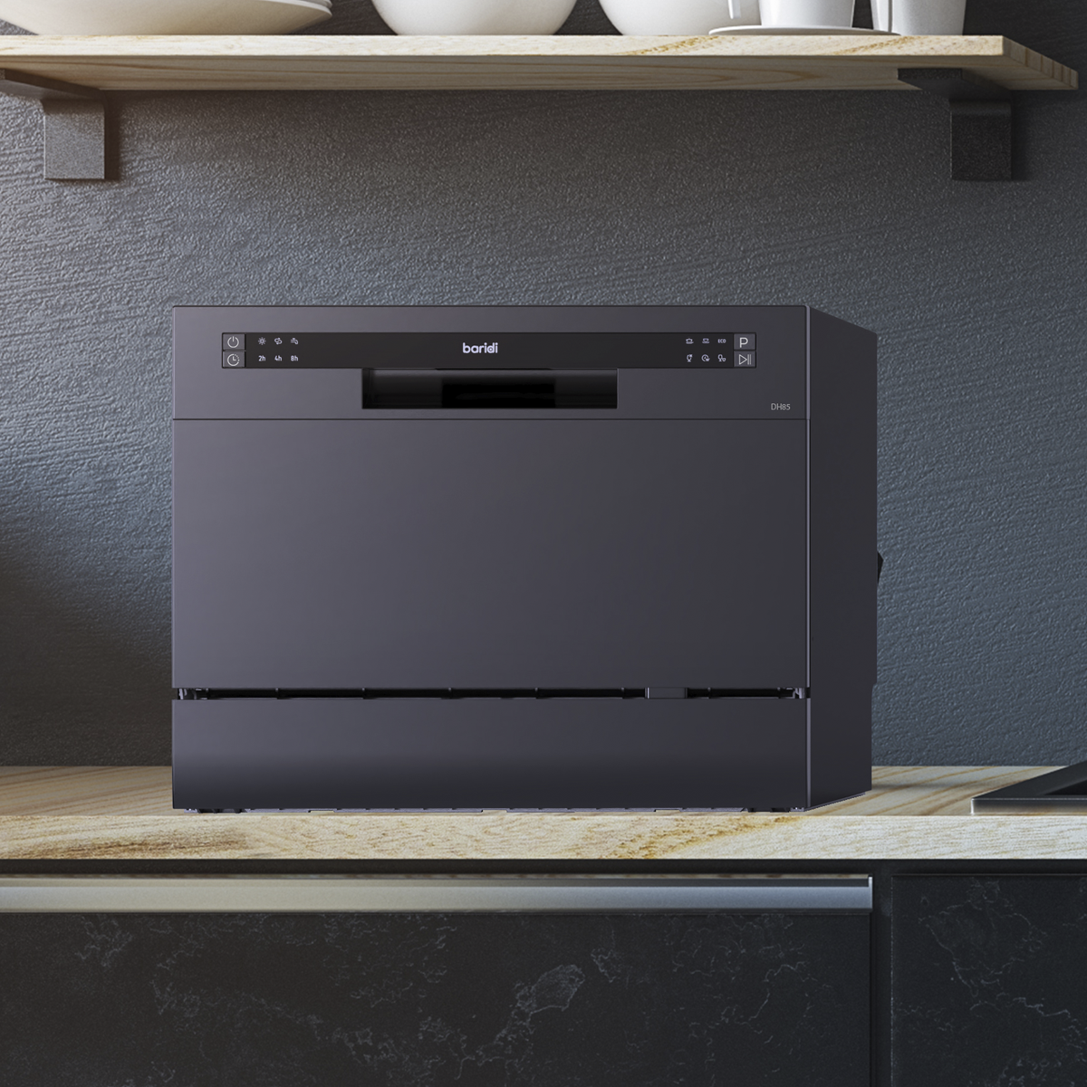 Baridi DH85 Tabletop Dishwasher 6 Place Settings 6.5L Capacity - Black - additional view 13