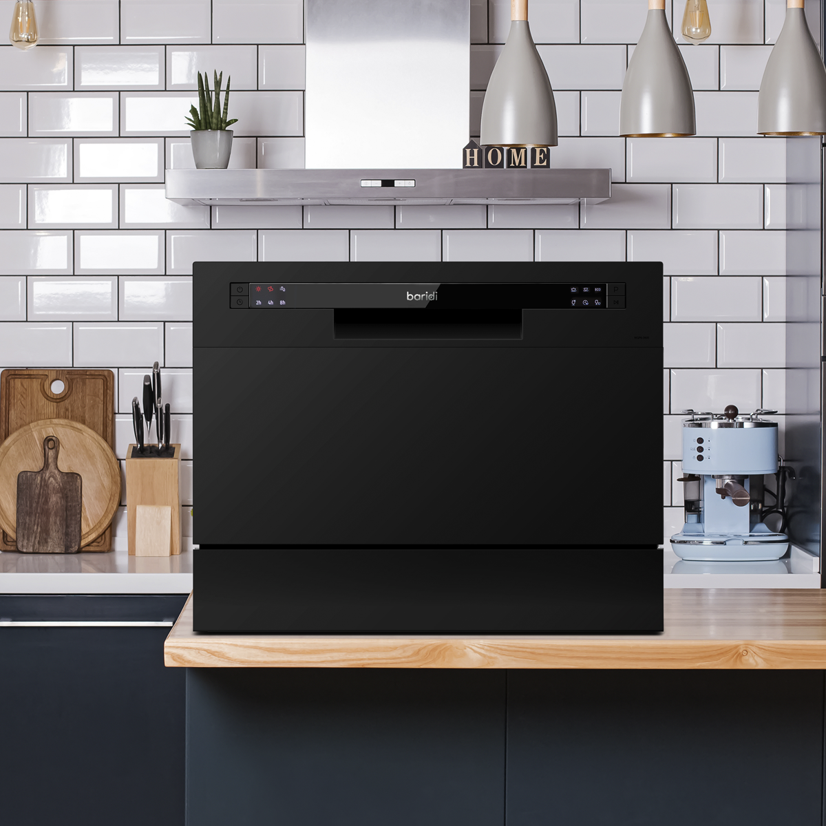 Baridi DH85 Tabletop Dishwasher 6 Place Settings 6.5L Capacity - Black - additional view 16