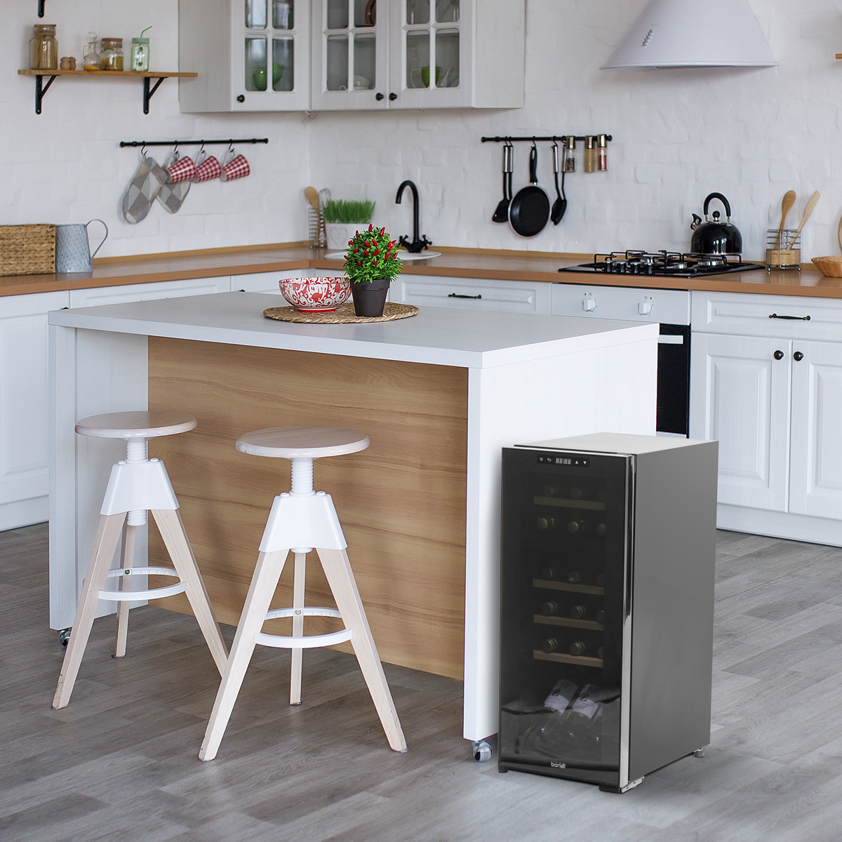 Baridi DH89 18 Bottle Dual Zone Wine Fridge/Cooler with Digital Touch Screen Controls, Wooden Shelves & - additional view 6