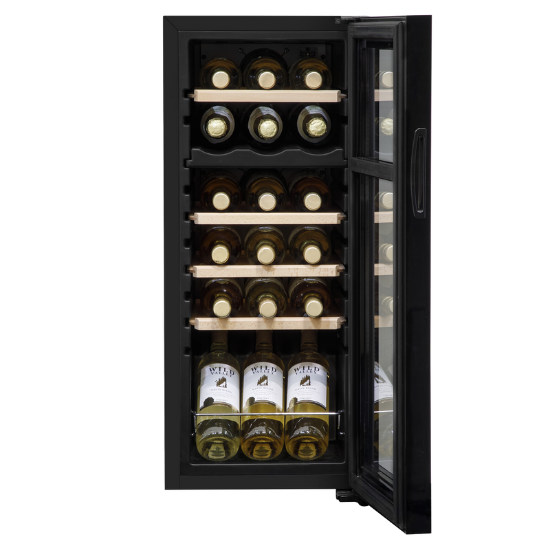 Baridi DH89 18 Bottle Dual Zone Wine Fridge/Cooler with Digital Touch Screen Controls, Wooden Shelves & - additional view 3