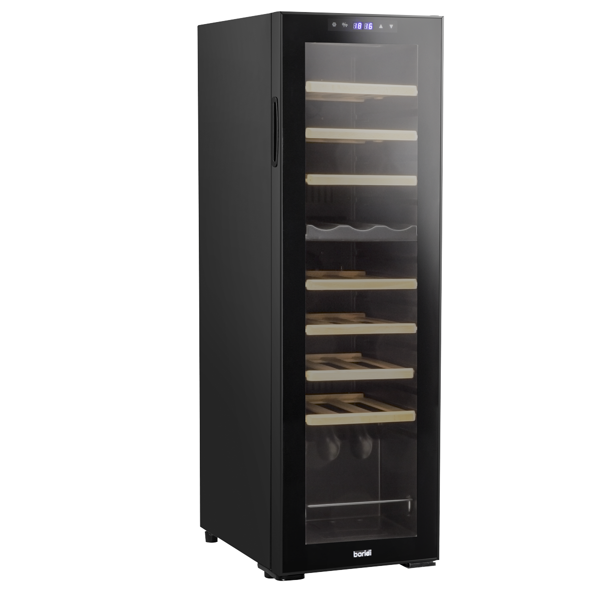 Baridi DH90 27 Bottle Dual Zone Wine Fridge with Digital Touch Screen Controls, Beech Wood Shelves & LED - additional view 4