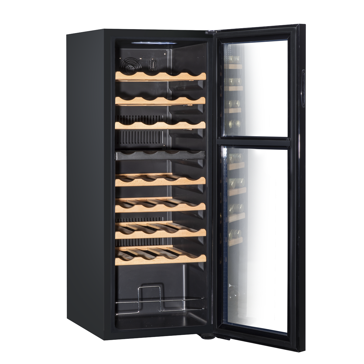Baridi DH91 36 Bottle Dual Zone Wine Fridge with Digital Touch Screen Controls, Beech Wood Shelves & LED - additional view 4
