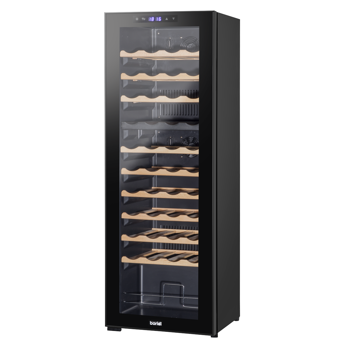 Baridi DH92 44 Bottle Dual Zone Wine Fridge with Digital Touch Screen Controls, Beech Wood Shelves & LED - additional view 8
