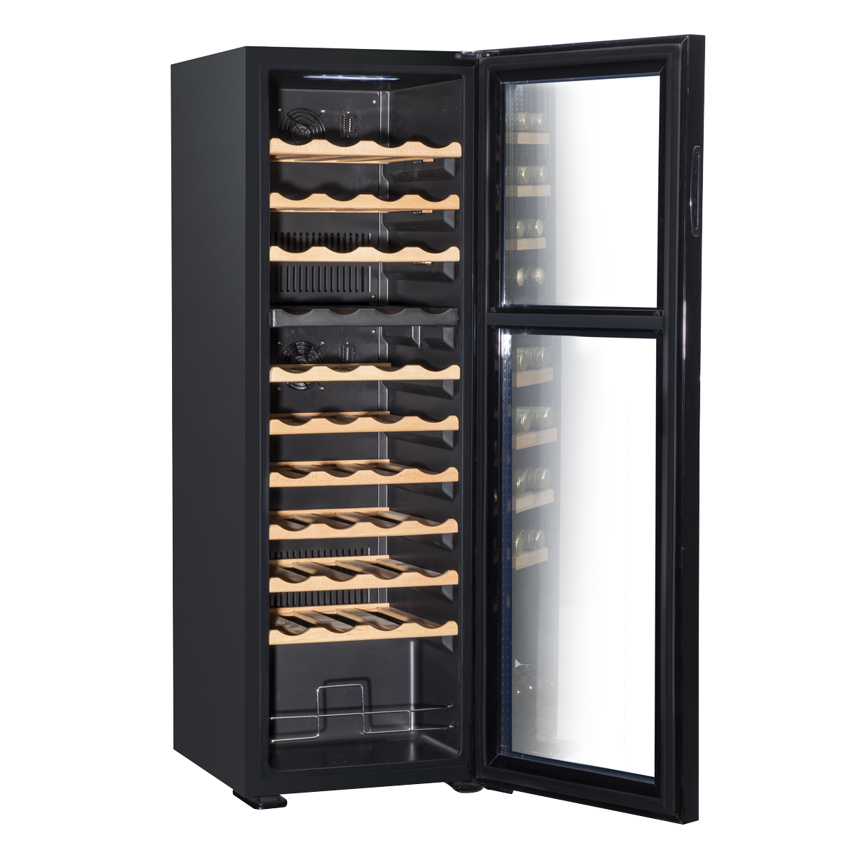 Baridi DH92 44 Bottle Dual Zone Wine Fridge with Digital Touch Screen Controls, Beech Wood Shelves & LED - additional view 14
