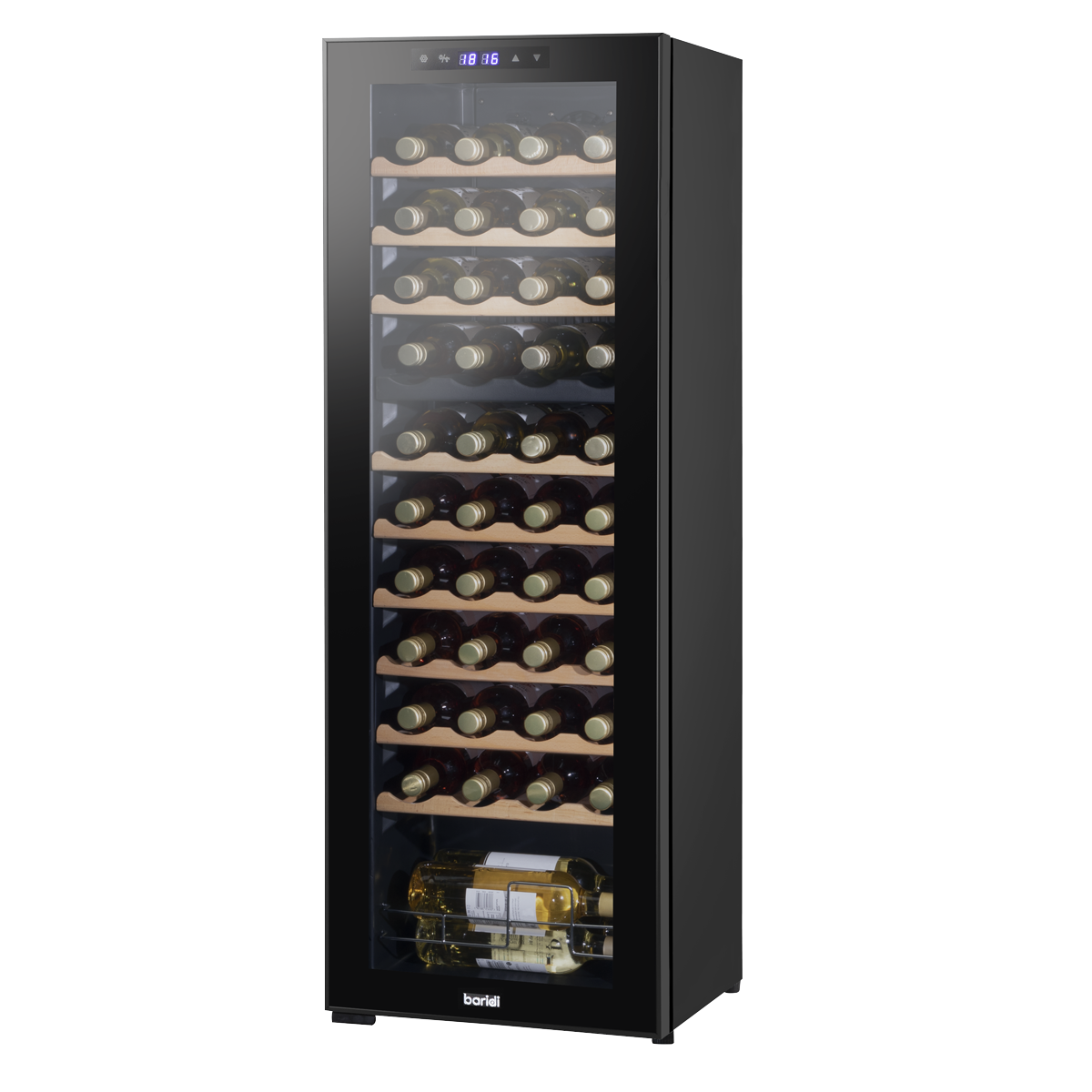 Baridi DH92 44 Bottle Dual Zone Wine Fridge with Digital Touch Screen Controls, Beech Wood Shelves & LED - additional view 2